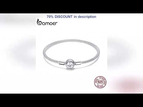 A must-have product! BAMOER 925 Sterling Silver Classic Love Forever Snake Chain Bracelets for Wom