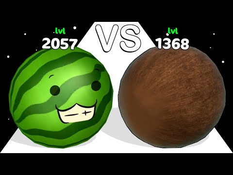 Watermelon Run 3D VS Fruit Rush: Level Up Balls ❌ ASMR Gameplay!