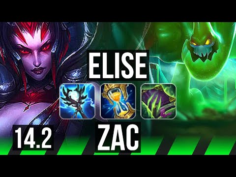 ELISE vs ZAC (JNG) | 13/2/9, Legendary, 400+ games | KR Diamond | 14.2