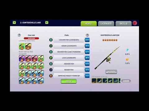 Fishing rods overview. From 1th level to 7th level. Fishing Clash