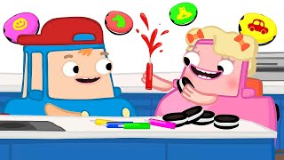 Vamos aprender cores com a Família Wheelzy! Desenho animado infantil. Desenhos animados em português