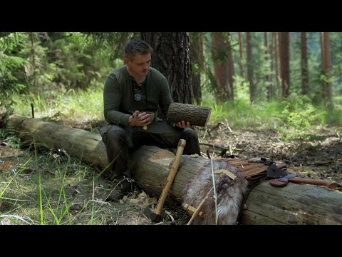 6 Days Solo Bushcraft - Part 2 / Fireplace, Bow-Drill, Kuksa carving - Wild Camping Adventure