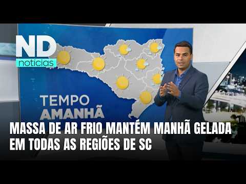 Geada marca o amanhecer e frio continua em Santa Catarina nesta quarta