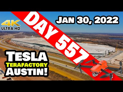Tesla Gigafactory Austin 4K  Day 557 - 1/30/22 - GIGA TEXAS PREPARES FOR A CRAZY WEEK OF PRODUCTION!