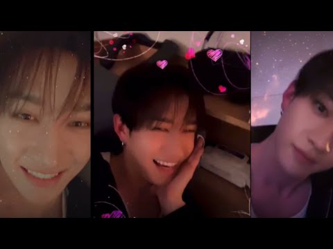 Bangchan playing with filters in today’s instagram live🌸How can someone be this cute with filters😭