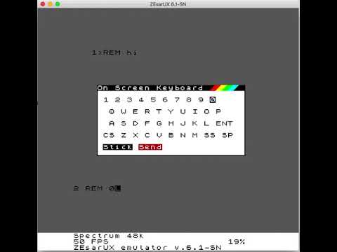 ZEsarUX emulator - Improved On Screen keyboard
