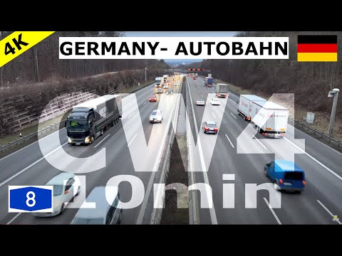 4K CW4 Germany Autobahn A8 Stuttgart 10 Minute ... relax, chill & drive