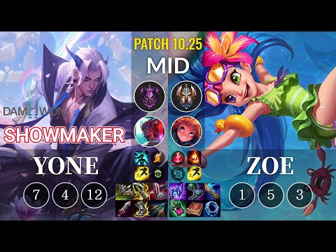 DWG ShowMaker Yone vs Zoe Mid - KR Patch 10.25