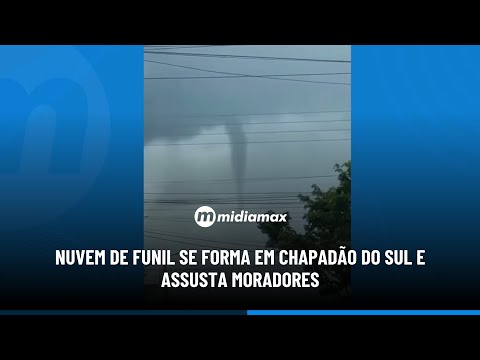 Nuvem de funil se forma em Chapadão do Sul e assusta moradores