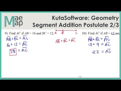 Kutasoftware Geometry Segment Addition Postulate Part 2