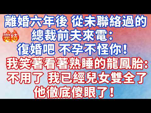 離婚六年後，從未聯絡過的總裁前夫來電：復婚吧，不孕不怪你！我笑著看著熟睡的龍鳳胎：不用了，我已經兒女雙全了！他徹底傻眼了！#情感故事 #深夜淺讀 #幸福人生 #小说 #爽文 #人生感悟 #出軌