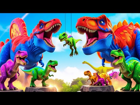 T-REX 1993 vs ALL CARNIVORES DINOSAURS BATTLE IN UNITED KINGDOM - Jurassic World Evolution 2