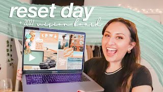 RESET DAY | creating a 2021 vision board, un-decorating, getting my life together