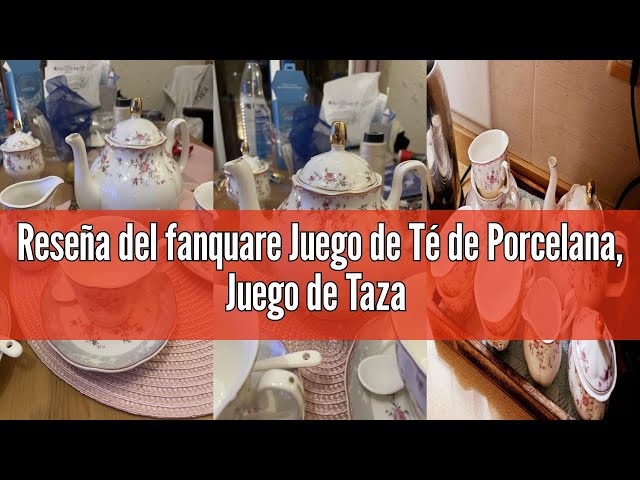 Vídeo relacionado con fanquare Juego de Té para Uno con Borde Dorado, Juego de Tetera Verde para Adultos, Taza de Café y Plato de Cerámica, Clásico a Rayas