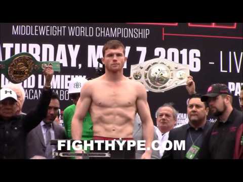 CANELO ALVAREZ VS. AMIR KHAN OFFICIAL WEIGH-IN AND FINAL FACE OFF [FULL HD]