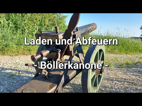 Böllerkanone, Laden und Abfeuern, Hinterlader, Shooting with a cannon, Bayern
