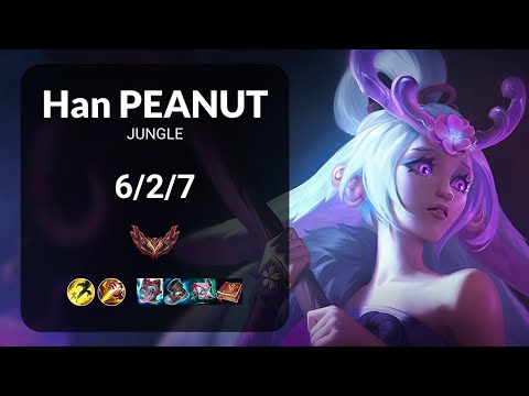 Han Peanut Lillia vs Nidalee JUNGLE - KR GRANDMASTER Patch 14.15