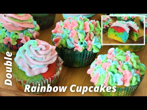 Eggless Rainbow Cupcake Recipe|How To Make Cupcakes Recipe |Soft Fluffy Cupcake- Ruchika's Good Food
