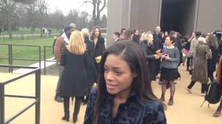 Actress Naomi Harris (Fluch der Karibik) at the Burberry Show Fashion Week London 17/02/2014