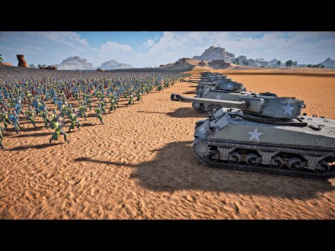 20 AUTO SHERMAN TANKS vs 2,000,000 KNIGHTS - Ultimate Epic Battle Simulator 2 | UEBS 2