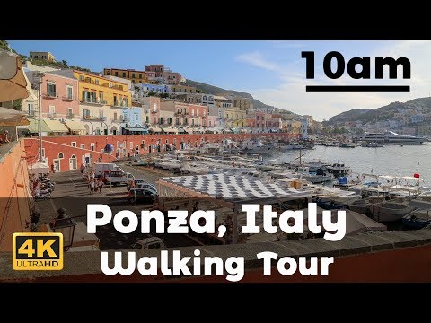 Ponza at 10 am - Italian Island Walking Tour in 4K