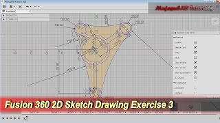 Fusion 360 2D Sketch Drawing | Practice Tutorial | Exercise 3