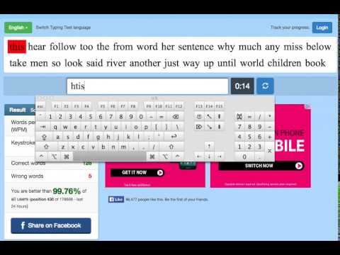 10FastFingers typing test 140 WPM