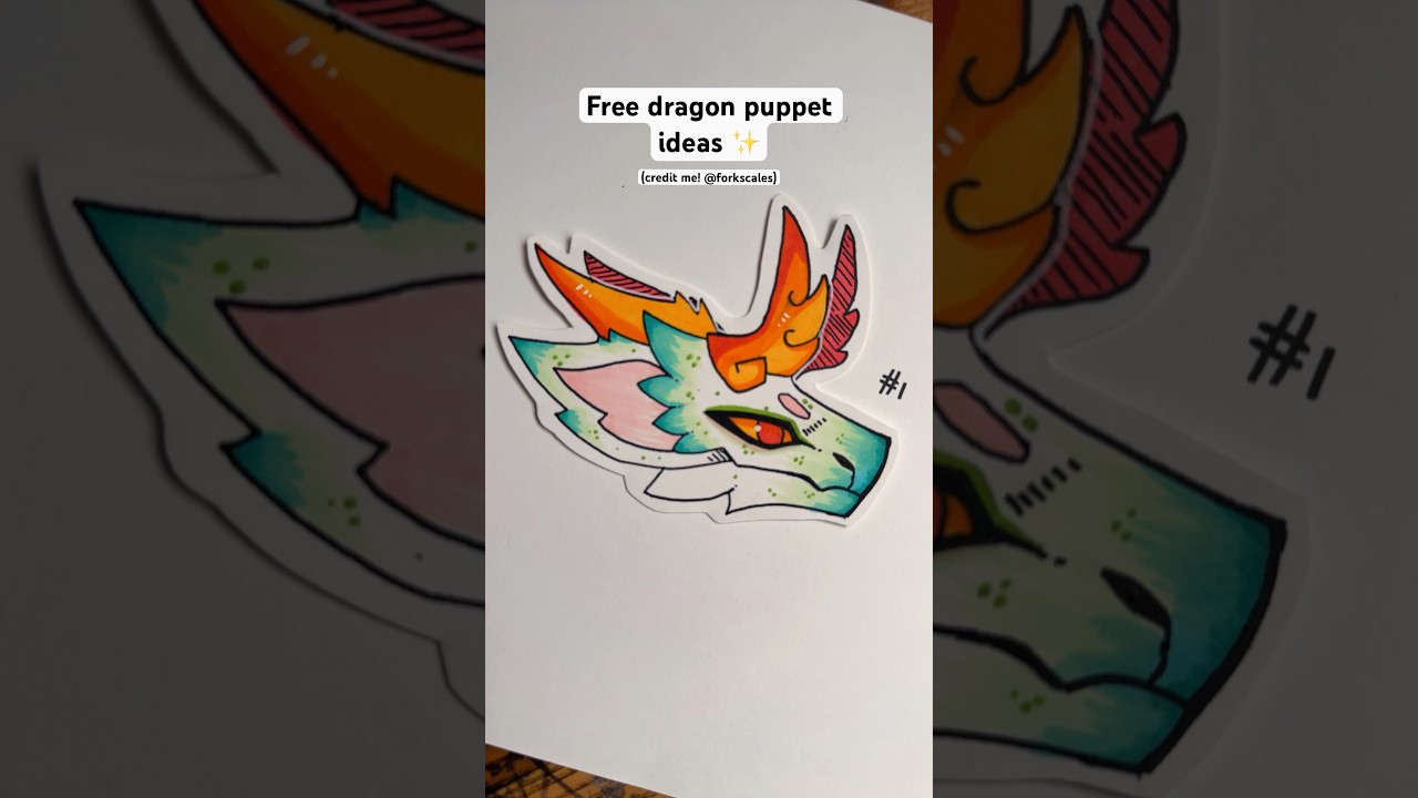 Free Dragon Puppet Ideas! ✨ (credit me!) #paperdragons #dragonpuppets