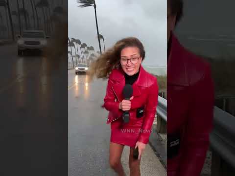 Reporter vs. Wind: Who Wins This Round? 😂💨