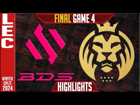 BDS vs MDK Highlights Game 4 | LEC Winter 2024 Playoffs Lower FINAL | Team BDS vs Mad Lions KOI G4