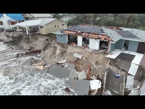 11-10-2022 Daytona Beach, FL Hurricane Nicole erosion causes homes to fall into ocean.mp4