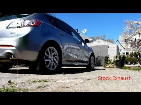 2012 Mazda3 2.5L exhaust: stock vs magnaflow muffler & resonator delete