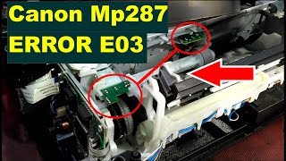 bongkar printer canon mp287 error E03 ganti sensor asf