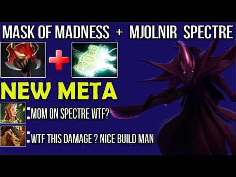 MASK OF MADNESS + MJOLLNIR SPECTRE AMAZING DAMAGE DOTA 2 NEW META GAMEPLAY#2