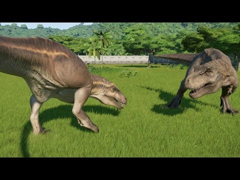 Acrocanthosaurus VS T-REX Update 1.7 - Jurassic World Evolution