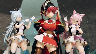 【MMD ホロライブ】 宝鐘マリン&雪花ラミィ&博衣こより　きゃぴ(本人歌唱)　【紳士向け　パンツ注意】