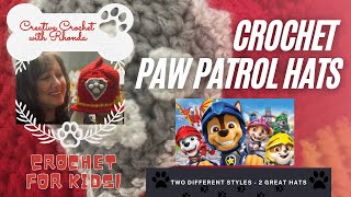 Crochet Paw Patrol Hats - Two Different Styles - 2 Great Hats! Marshall & Chase! CROCHET FOR KIDS!