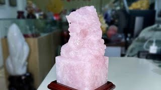 Ấn Rồng Đá Thạch Anh Hồng Tự Nhiên Nguyên Khối Trấn Trạch Phong Thuỷ