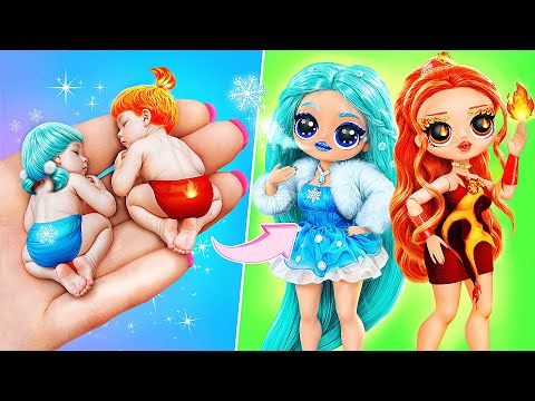 Fire vs Ice / LOL Sisters Growing Up / Crafts for Dolls