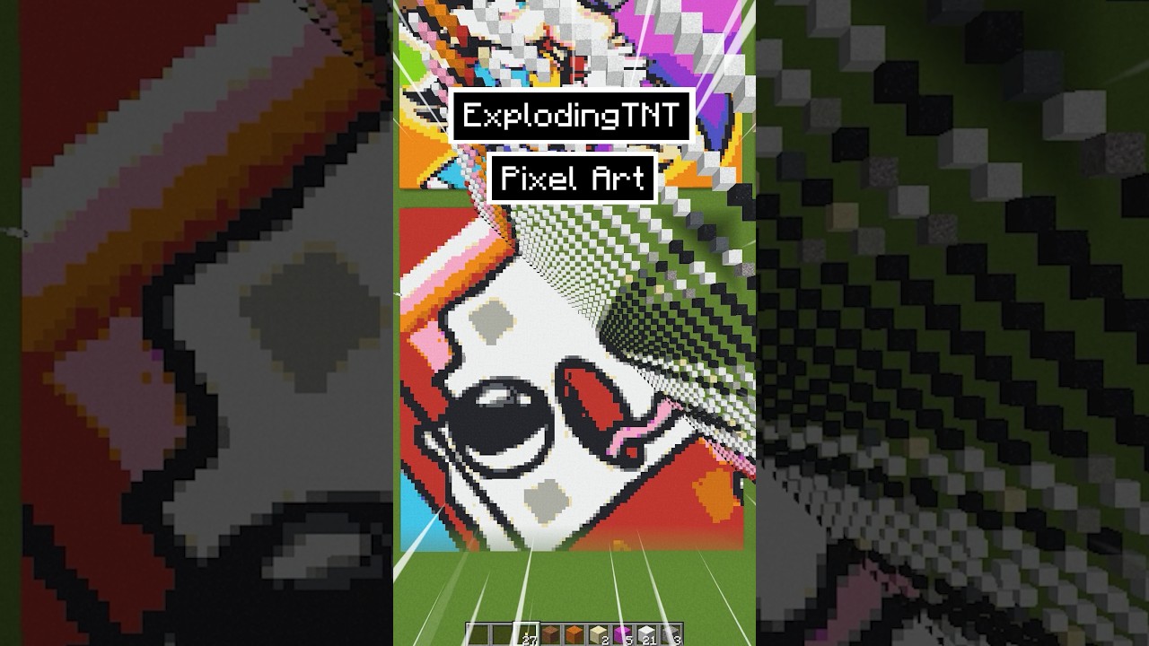 Minecraft Satisfying Exploding TNT Pixel Sand Art Fall #shorts #minecraft #asmr