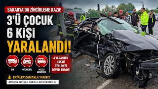 Sakaryada Otomobil, Minibüs ve Tır Çarpıştı 4'ü Ağır 6 Yaralı