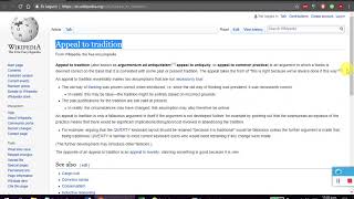 Falacias # 2 Argumento ad antiquitatem &amp; Appeal to tradition Wikipedia