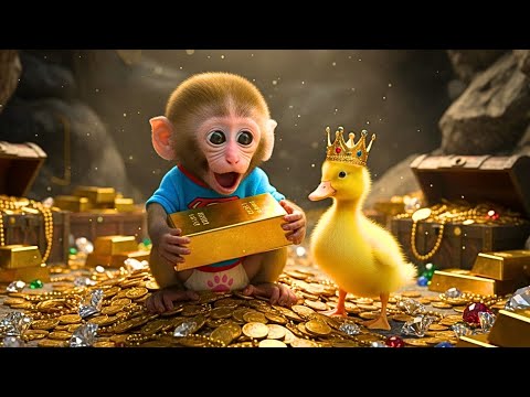 Cute Baby Monkey Lolo Shows Off His Shiny Gold Interior Home in a Funny and Surprising Story Kids