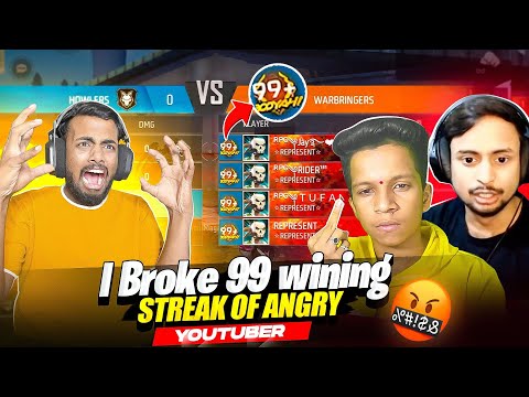 First Time Break 99 Winning Streak 😱 Angry Youtuber Vs NayanAsin 😡 गुस्सा हो गया ||