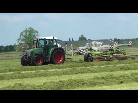 Fendt met Claas 3600 liner  gras harken #trotsopdeboeren