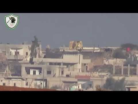 استهداف قاعدة م د في بلدة نامر في ريف درعا بصاروخ تاو من قبل الفوج الأول مدفعية