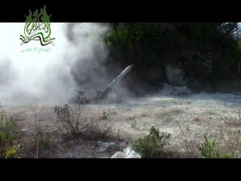 استهداف مقرات النظام بصواريخ محلية الصنع من قبل كتيبة شهداء أنصار الحق في ريف اللاذقية