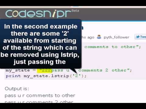 Python Tutorial Python Lstrip Function