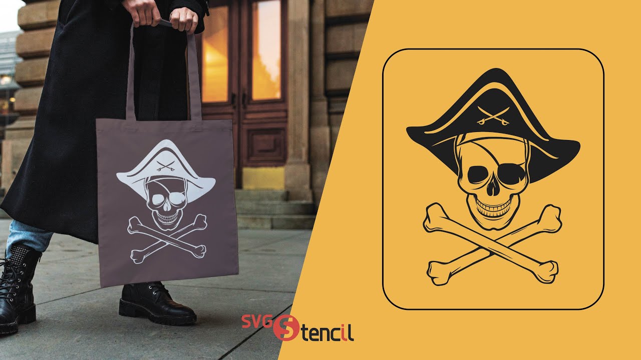 Pirate skull and crossbones svg - SVGStencil