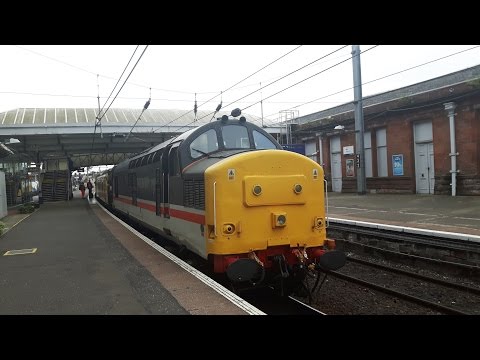 37175 Colas Rail Freight & 37254 Intercity Swallow Depart Ayr With Toot 06/07/16